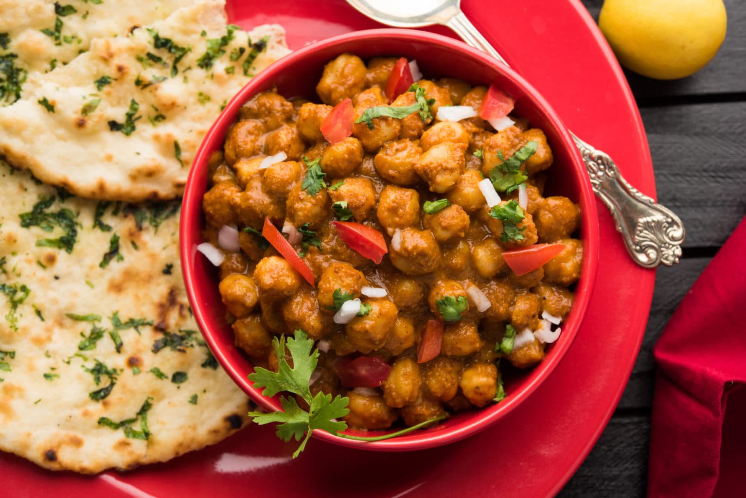 Chana masala med nan. Det er lett å velge vegetar!